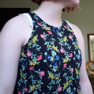 Black floral tank top